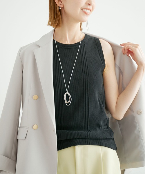 ROPE' PICNIC（ロペピクニック）の「着丈が選べるタンクトップ（タンクトップ・レディース・ベージュ/オフホワイト/ブラウン系その他2/ブラック・36/38）」の12枚目の写真