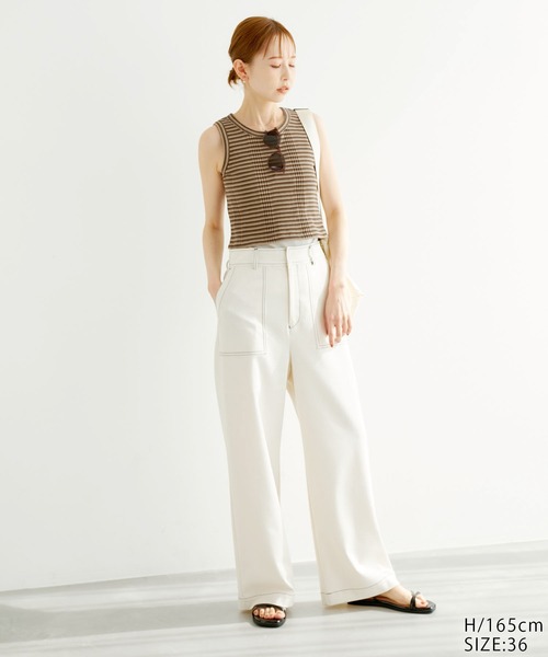 ROPE' PICNIC（ロペピクニック）の「着丈が選べるタンクトップ（タンクトップ・レディース・ベージュ/オフホワイト/ブラウン系その他2/ブラック・36/38）」の21枚目の写真