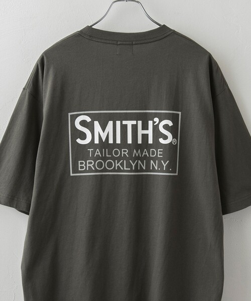 SMITH'S（スミス）の「SMITH’S（スミス）別注ロゴプリントポケットTシャツ（Tシャツ/カットソー・メンズ・ダークグリーン/ブラック/ホワイト/ダークグレー・S/M/L/XL）」の4枚目の写真