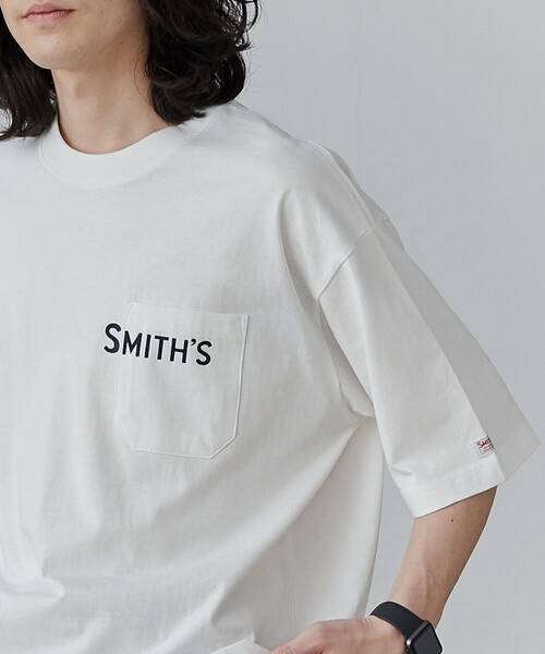 SMITH'S（スミス）の「SMITH’S（スミス）別注ロゴプリントポケットTシャツ（Tシャツ/カットソー・メンズ・ダークグリーン/ブラック/ホワイト/ダークグレー・S/M/L/XL）」の5枚目の写真