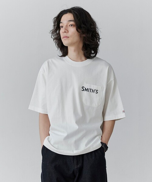 SMITH'S（スミス）の「SMITH’S（スミス）別注ロゴプリントポケットTシャツ（Tシャツ/カットソー・メンズ・ダークグリーン/ブラック/ホワイト/ダークグレー・S/M/L/XL）」の8枚目の写真