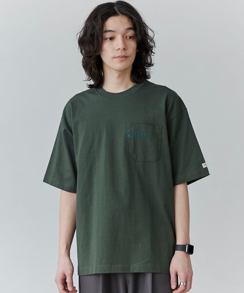 SMITH'S（スミス）の「SMITH’S（スミス）別注ロゴプリントポケットTシャツ（Tシャツ/カットソー・メンズ・ダークグリーン/ブラック/ホワイト/ダークグレー・S/M/L/XL）」の14枚目の写真