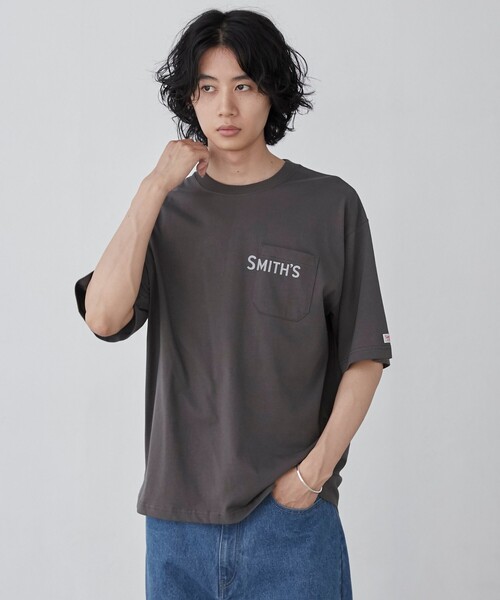 SMITH'S（スミス）の「SMITH’S（スミス）別注ロゴプリントポケットTシャツ（Tシャツ/カットソー・メンズ・ダークグリーン/ブラック/ホワイト/ダークグレー・S/M/L/XL）」の20枚目の写真