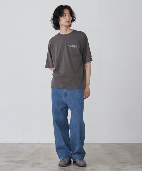 SMITH'S（スミス）の「SMITH’S（スミス）別注ロゴプリントポケットTシャツ（Tシャツ/カットソー・メンズ・ダークグリーン/ブラック/ホワイト/ダークグレー・S/M/L/XL）」の21枚目の写真