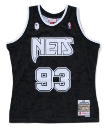 トップス A BATHING APE X MITCHELL & BROOKLYN NETS BAPE x Mitchell & Ness New Jersey Nets Jersey Black Men's