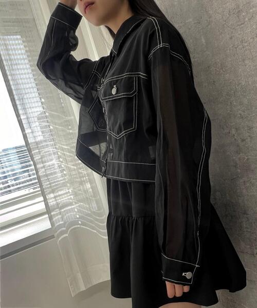 Figments（フィグメンツ）の「ステッチシアーシャツ（シャツ/ブラウス・レディース・ブラック・FREE）」の20枚目の写真