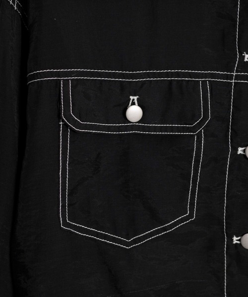 Figments（フィグメンツ）の「ステッチシアーシャツ（シャツ/ブラウス・レディース・ブラック・FREE）」の11枚目の写真