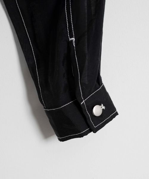 Figments（フィグメンツ）の「ステッチシアーシャツ（シャツ/ブラウス・レディース・ブラック・FREE）」の13枚目の写真