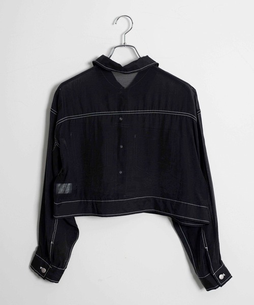 Figments（フィグメンツ）の「ステッチシアーシャツ（シャツ/ブラウス・レディース・ブラック・FREE）」の15枚目の写真