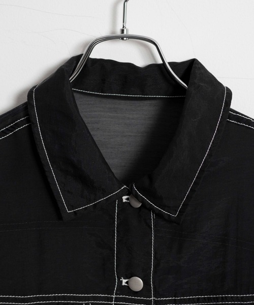 Figments（フィグメンツ）の「ステッチシアーシャツ（シャツ/ブラウス・レディース・ブラック・FREE）」の16枚目の写真