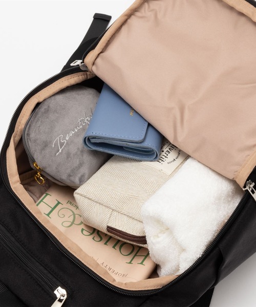 HusHusH(ハッシュアッシュ)の「HusHusH ハッシュアッシュ 人間工学ナイロンリュック(バックパック/リュック・レディース・ブラック/グレイッシュベージュ・フリー)」の10枚目の写真