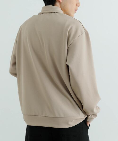 ITEMS URBANRESEARCH（アイテムズ アーバンリサーチ）の「Wフェイスジョーゼット ロングスリーブ ポロ（シャツ/ブラウス・メンズ・ブラック/ベージュ/チャコールグレー・MEDIUM/LARGE）」の7枚目の写真