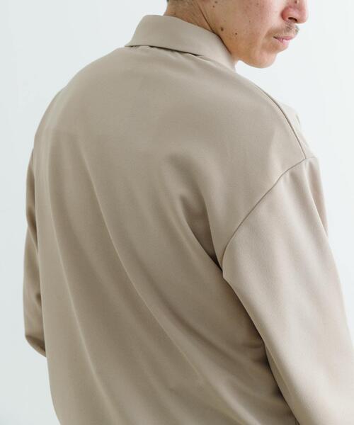 ITEMS URBANRESEARCH（アイテムズ アーバンリサーチ）の「Wフェイスジョーゼット ロングスリーブ ポロ（シャツ/ブラウス・メンズ・ブラック/ベージュ/チャコールグレー・MEDIUM/LARGE）」の11枚目の写真