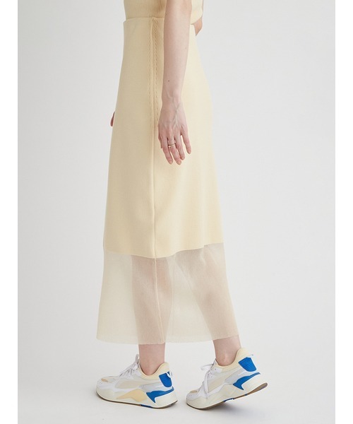 emmi（エミ）の「eco シアードッキングニットスカート（スカート・レディース・ブラック/イエロー・FREE）」の7枚目の写真