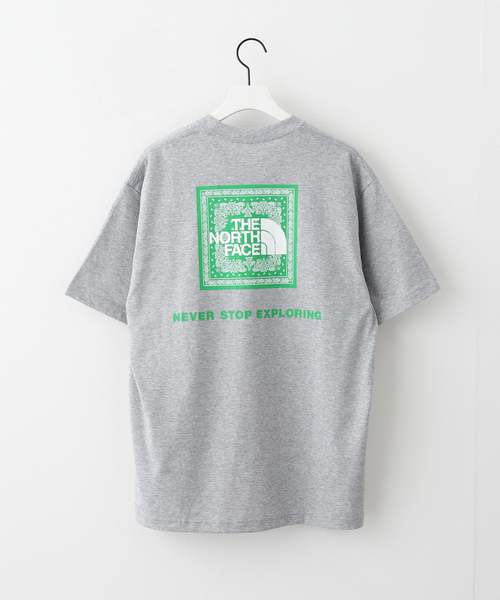 THE NORTH FACE(ザノースフェイス)の「《WEB限定》【THE NORTH FACE / ザ ノースフェイス】S/S Bandana Square Logo T(Tシャツ/カットソー・メンズ・ホワイト/ブラック/サックスブルー/チャコールグレー・LARGE/X-LARGE/MEDIUM)」の3枚目の写真
