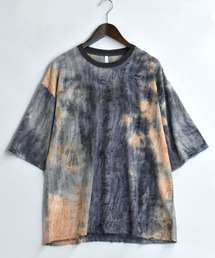 Starting Over | tie dye pattern double cloth damage T-shirt/タイダイ柄 接結 ダメージ 半袖Tシャツ(Tシャツ/カットソー)