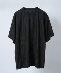 tie dye pattern double cloth damage T-shirt/タイダイ柄 無地 接結 ダメージ 半袖Tシャツ