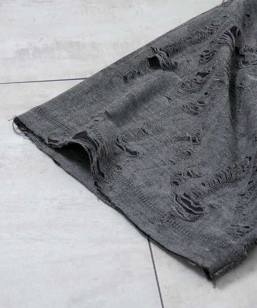 Starting Over(スターティングオーバー)の「tie dye pattern double cloth damage T-shirt/タイダイ柄 無地 接結 ダメージ 半袖Tシャツ(Tシャツ/カットソー・メンズ・ベージュ/ブラウン/チャコールグレー/ブラック・M/L/XL)」の9枚目の写真