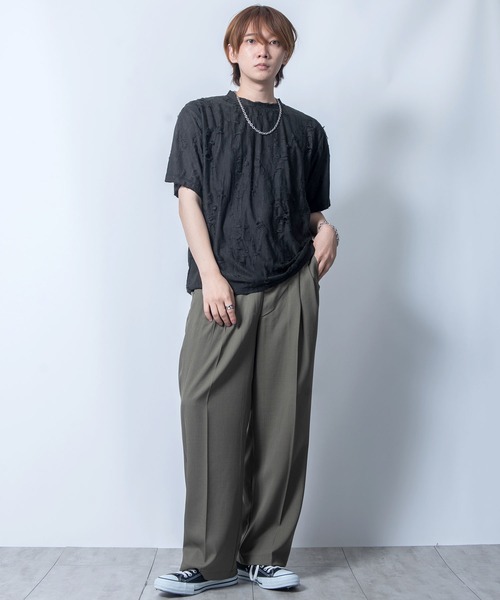 Starting Over(スターティングオーバー)の「tie dye pattern double cloth damage T-shirt/タイダイ柄 無地 接結 ダメージ 半袖Tシャツ(Tシャツ/カットソー・メンズ・ベージュ/ブラウン/チャコールグレー/ブラック・M/L/XL)」の17枚目の写真