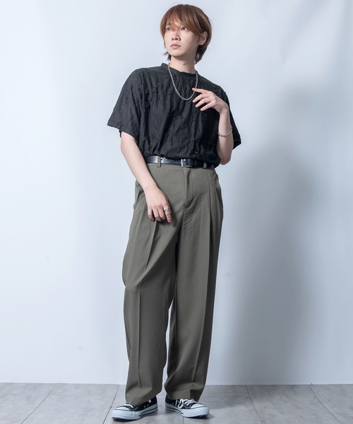 Starting Over(スターティングオーバー)の「tie dye pattern double cloth damage T-shirt/タイダイ柄 無地 接結 ダメージ 半袖Tシャツ(Tシャツ/カットソー・メンズ・ベージュ/ブラウン/チャコールグレー/ブラック・M/L/XL)」の19枚目の写真