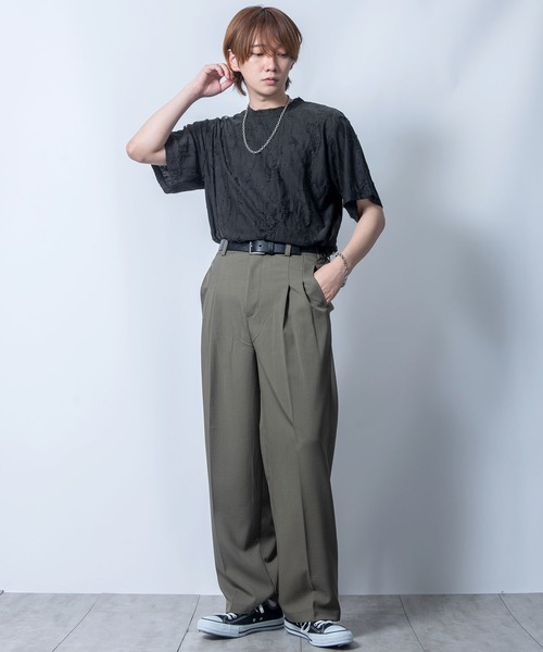 Starting Over(スターティングオーバー)の「tie dye pattern double cloth damage T-shirt/タイダイ柄 無地 接結 ダメージ 半袖Tシャツ(Tシャツ/カットソー・メンズ・ベージュ/ブラウン/チャコールグレー/ブラック・M/L/XL)」の20枚目の写真