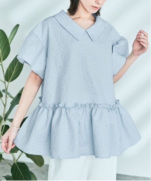 kirakiraShop(キラキラショップ)の「エンボスペプラム フレア ブラウス(シャツ/ブラウス・レディース・ブルー系その他/ホワイト/ブラック・M/L)」の20枚目の写真