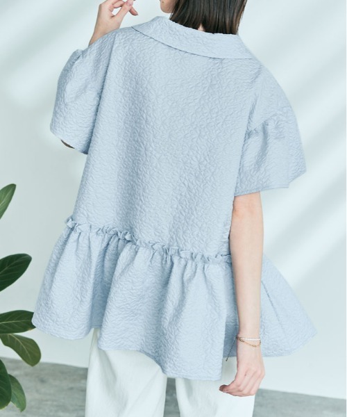 kirakiraShop(キラキラショップ)の「エンボスペプラム フレア ブラウス(シャツ/ブラウス・レディース・ブルー系その他/ホワイト/ブラック・M/L)」の13枚目の写真