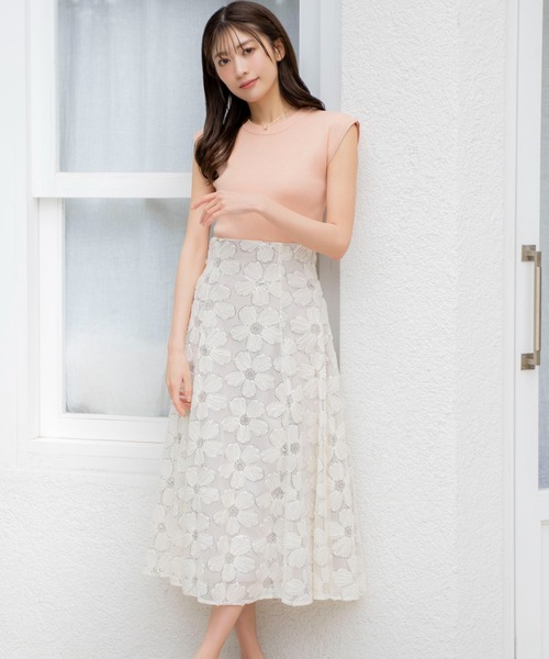 【新品】 ノエラ　スパンコールチュールスカート　S　サックス　春夏　可愛い ノエラ Noela スパンコールチュールスカート （サックス