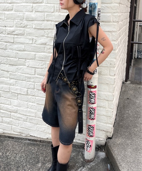 WHO'S WHO gallery(フーズフーギャラリー)の「【Six M/シックスエム】ギャザーリボンノースリシャツ(シャツ/ブラウス・レディース・サックスブルー/ブラック/オフホワイト/グレー/グレー系その他2・FREE)」の16枚目の写真