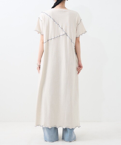 セール】配色メローワンピース/Tシャツワンピース（ワンピース