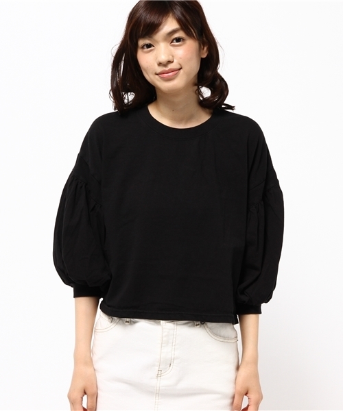 CIAOPANIC（チャオパニック）の「【Ciaopanic】　remakeバルーンT（Tシャツ/カットソー・レディース・オフホワイト/ブラック/グレー・FREE）」の4枚目の写真