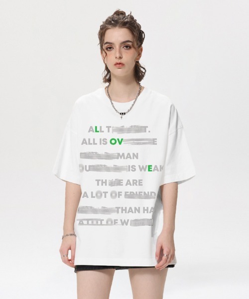 Ressaca(レサーカ)の「オーバーサイズ ロゴプリントクルーネックTシャツ(Tシャツ/カットソー・メンズ・ブラック/ホワイト系/ホワイト/ブラック系・XL/L/M/S)」の1枚目の写真