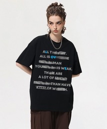 オーバーサイズ ロゴプリントクルーネックTシャツ