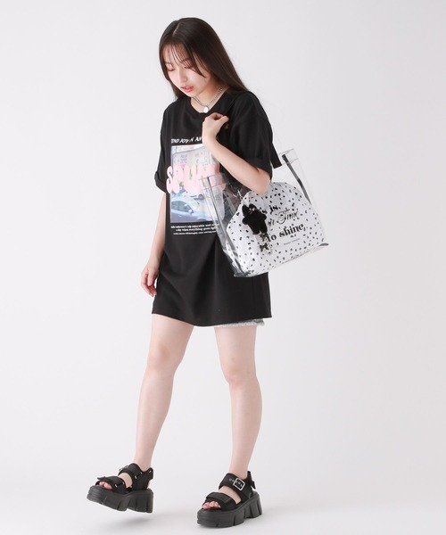 repipi armario（レピピ アルマリオ）の「フォトロゴTワンピース（ワンピース・キッズ・ホワイト/グレー/ブラック・MEDIUM/LARGE/SMALL）」の6枚目の写真