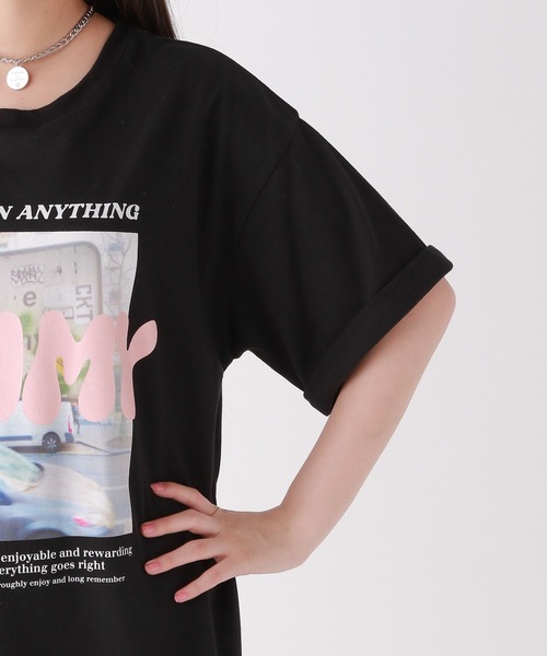 repipi armario（レピピ アルマリオ）の「フォトロゴTワンピース（ワンピース・キッズ・ホワイト/グレー/ブラック・MEDIUM/LARGE/SMALL）」の12枚目の写真