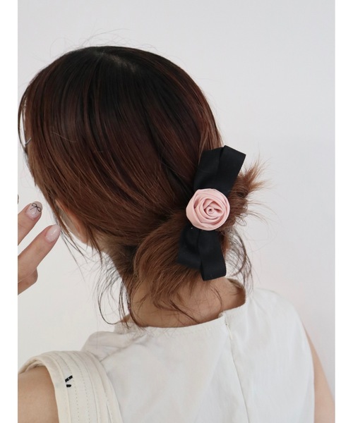JUMELLE（ジュメロ）の「rose ribbon clip（ヘアピン・レディース・ブラック・FREE）」の8枚目の写真