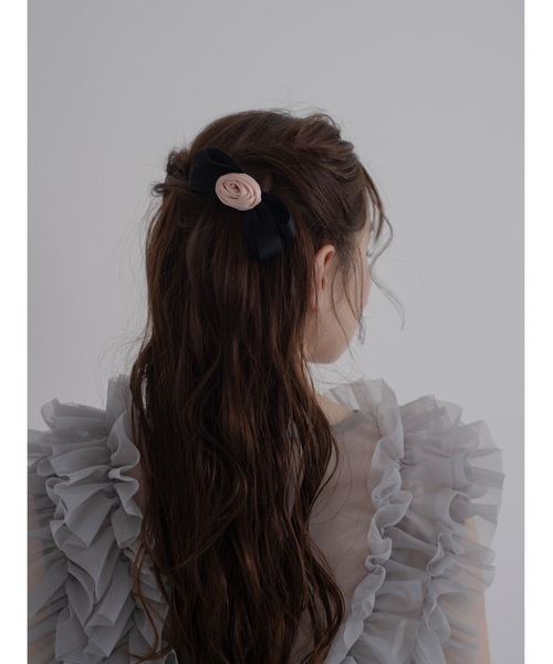 JUMELLE（ジュメロ）の「rose ribbon clip（ヘアピン・レディース・ブラック・FREE）」の4枚目の写真