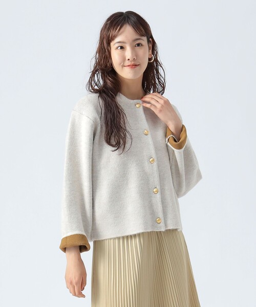 ダブルフェイス クルーニット カーディガン（カーディガン/ボレロ