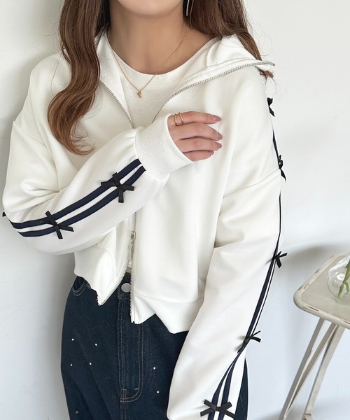 リボントラックジャケット【ZOZOTOWN限定】（ジャージ）｜apres jour