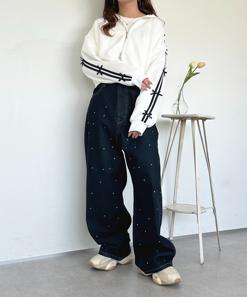 apres jour（アプレジュール）の「リボントラックジャケット【ZOZOTOWN限定】（その他トップス・レディース・オフホワイト/ネイビー・フリー/X-LARGE）」の13枚目の写真