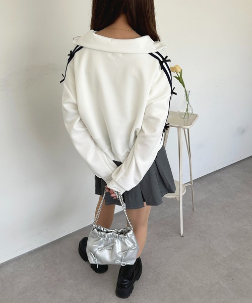 apres jour（アプレジュール）の「リボントラックジャケット【ZOZOTOWN限定】（その他トップス・レディース・オフホワイト/ネイビー・フリー/X-LARGE）」の21枚目の写真