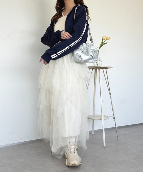 apres jour（アプレジュール）の「リボントラックジャケット【ZOZOTOWN限定】（その他トップス・レディース・オフホワイト/ネイビー・フリー/X-LARGE）」の4枚目の写真