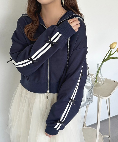 AD2024 リボンジャージ トラックジャケット リボントラックジャケット【ZOZOTOWN限定】（ジャージ）｜apres jour