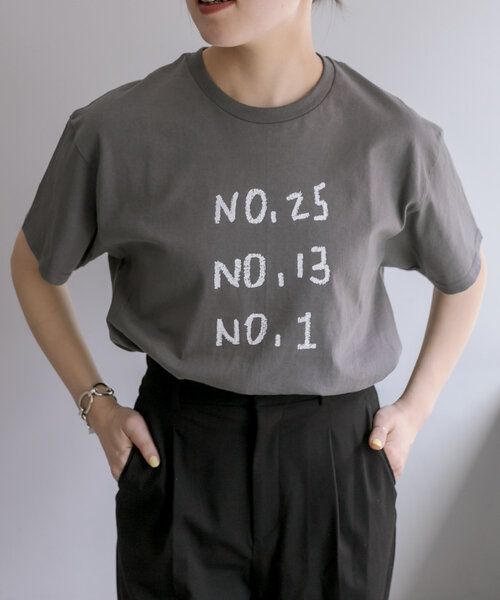 ear PAPILLONNER（イアパピヨネ）の「《綿100%》ラッキーナンバーTシャツ【SUM1 STYLE】（Tシャツ/カットソー・レディース・ホワイト/グレー・FREE）」の19枚目の写真