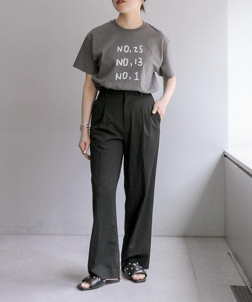 ear PAPILLONNER（イアパピヨネ）の「《綿100%》ラッキーナンバーTシャツ【SUM1 STYLE】（Tシャツ/カットソー・レディース・ホワイト/グレー・FREE）」の14枚目の写真