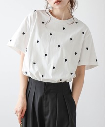 ハート刺繍Tシャツ