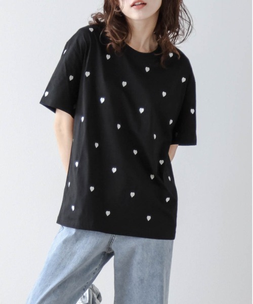 ハート刺繍Tシャツ（Tシャツ/カットソー）｜SUGAR BISKET