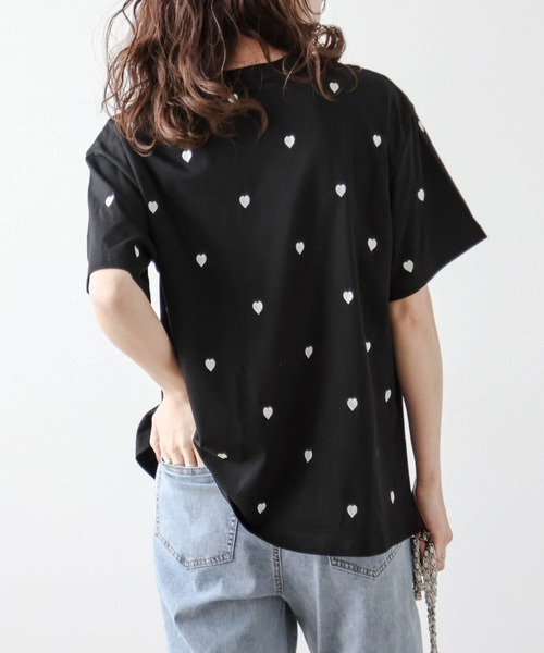 ハート刺繍Tシャツ（Tシャツ/カットソー）｜SUGAR BISKET