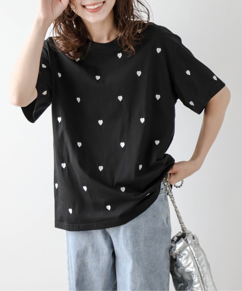SUGAR BISKET(シュガービスケット)の「ハート刺繍Tシャツ(Tシャツ/カットソー・レディース・ブラック/ホワイト・フリー)」の15枚目の写真