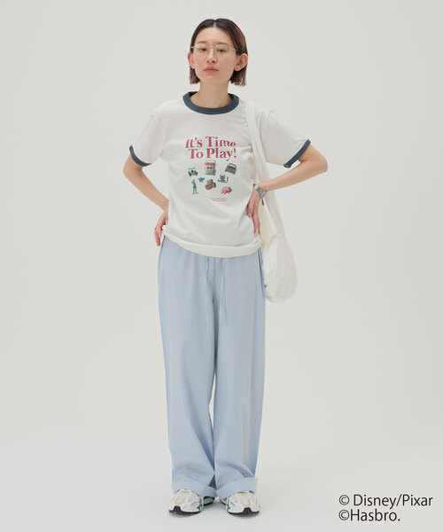 SLOBE citron.（スローブシトロン）の「SLOBE citron./トイ・ストーリー/リンガーTEE（Tシャツ/カットソー・レディース・グレー/ホワイト・FREE）」の21枚目の写真